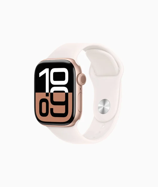 Watch Series 10 | 42mm | Aluminum | Rose Gold | Rubber | Light Brush Sport Band | S/L | GPS