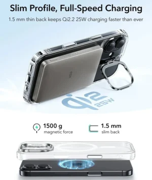 iPhone 17 Classic Hybrid Magnetic Case (Camera Control, Stash Stand) | Clear