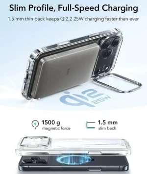 iPhone 17 Pro Classic Hybrid Magnetic Case (Camera Control, Stash Stand) | Clear